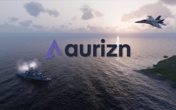 aurizn logo with a background design